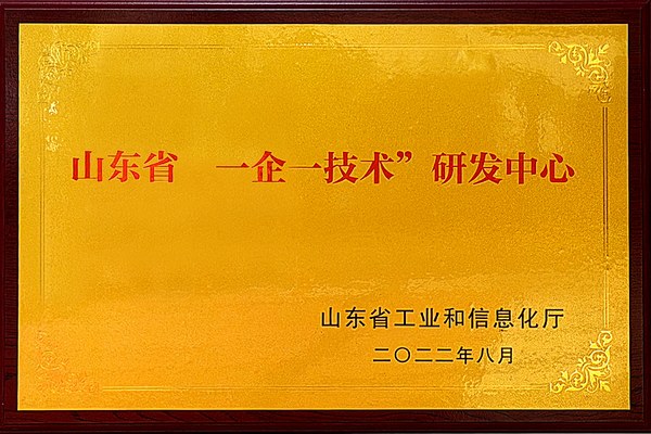 Shandong Province 'One Enterprise, One Technology' R & D Center